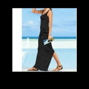 Victoria's Secret Black and White Striped Maxi Dress